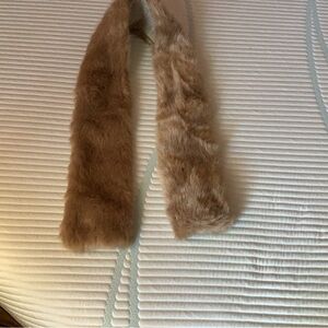 Faux Fur Scarf in Tan